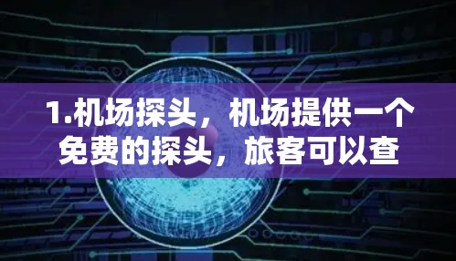 1.机场探头，机场提供一个免费的探头，旅客可以查看自己的行李或物品，避免丢失行李